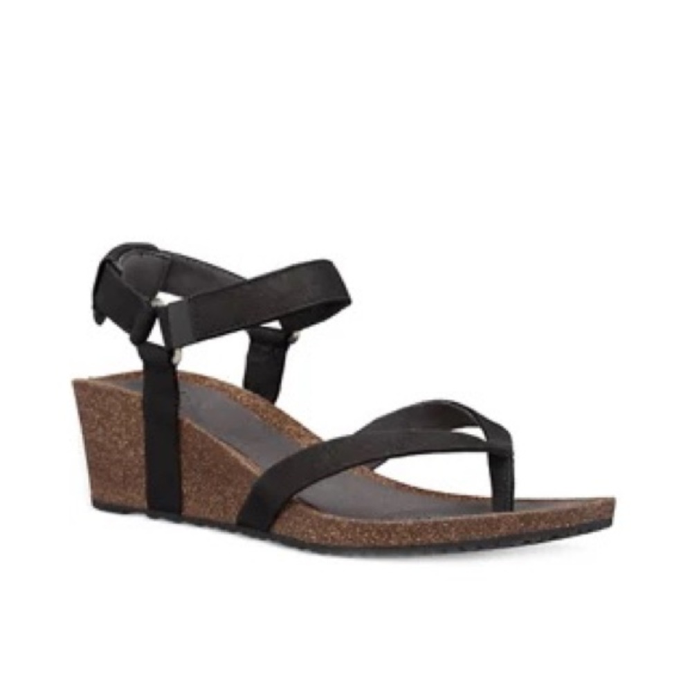 Teva Mahonia Wedge Ankle Strap Leather Thong Sandals size 9.5
